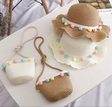 Load image into Gallery viewer, Pom Sun Hat + Purse Set
