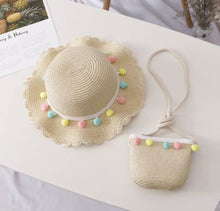 Load image into Gallery viewer, Pom Sun Hat + Purse Set
